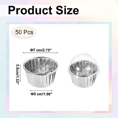 50Set Double-sided Aluminum Foil Cupcake Liners with Lids