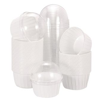 50Set Double-sided Aluminum Foil Cupcake Liners with Lids