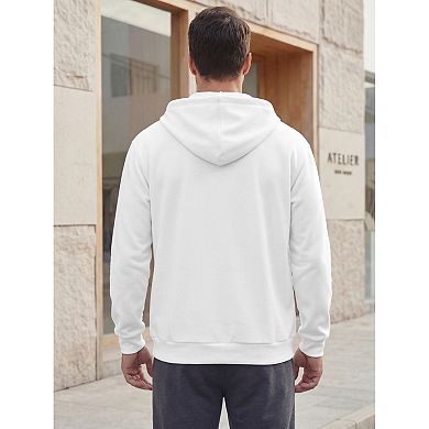 Men's Casual Lightweight Solid Color Zip Up Drawstring Hooded Jacket