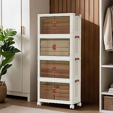 4 Tier Stackable Plastic Storage Bins