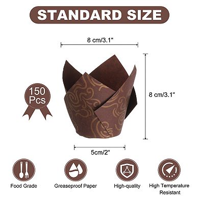 150Pcs Paper Baking Cups Cupcake Muffins Liners