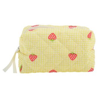 Quilted Stripe Strawberry Square Bag for Travel 1 pc