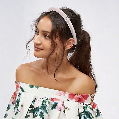1Pc Metal Bow Satin Headband