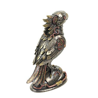 Steampunk Designed Cockatiel / Parrot Bird Metallic Finished Tabletop Statue