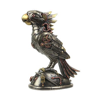 Steampunk Designed Cockatiel / Parrot Bird Metallic Finished Tabletop Statue