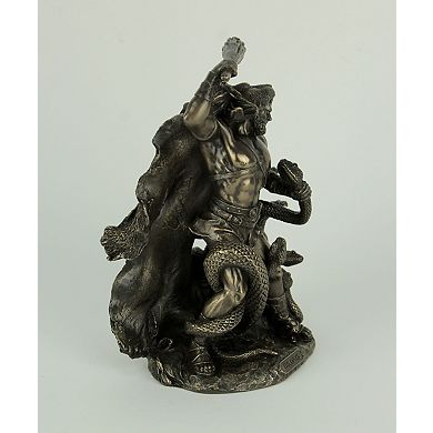 Bronze Finish Hercules Second Labor Slaying of Hydra Statue