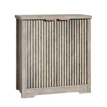 Fluted Buffet Sideboard Cabinet, Accent Modern Credenza with Doors & Shelves, Original Oak