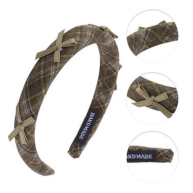 1Pc Plaid Bow Headbands for Women