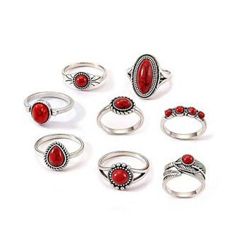 Western Turquoise Stackable Ring Set