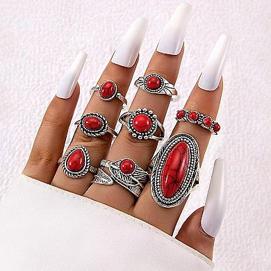 Western Turquoise Stackable Ring Set