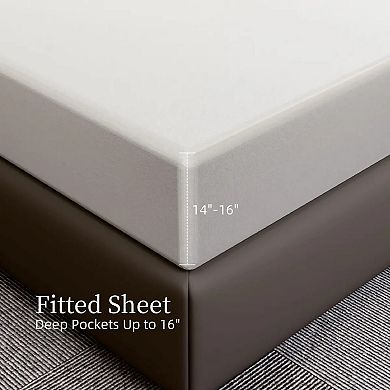 YIORTWO 4 Piece Bed Sheet Set Brushed Microfiber Soft Deep Pocket Bedding