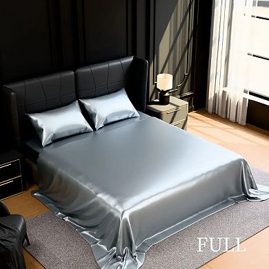 YIORTWO 4 Piece Satin Sheet Set Silky Cooling Bedding Deep Pocket Smooth Fit
