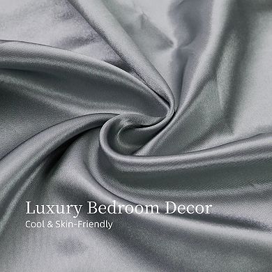 YIORTWO 4 Piece Satin Sheet Set Silky Cooling Bedding Deep Pocket Smooth Fit