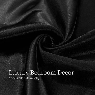 YIORTWO Satin Bed Sheet Set 3 Piece Silky Soft Deep Pocket Bedding
