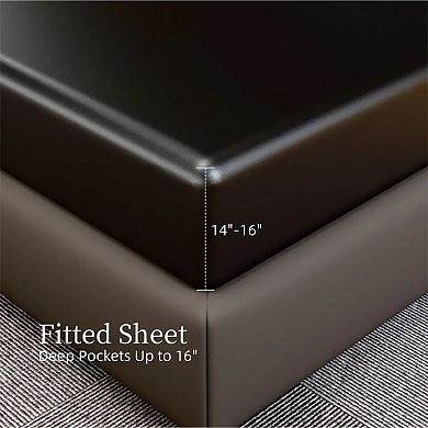YIORTWO Satin Bed Sheet Set 3 Piece Silky Soft Deep Pocket Bedding