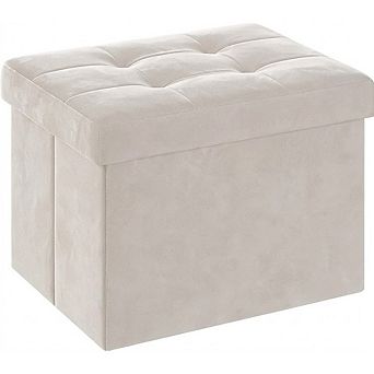 Foldable Storage Ottoman, Padded Footstool, Multi-Use, Durable
