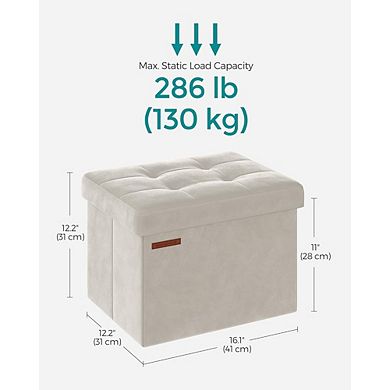 Foldable Storage Ottoman, Padded Footstool, Multi-Use, Durable