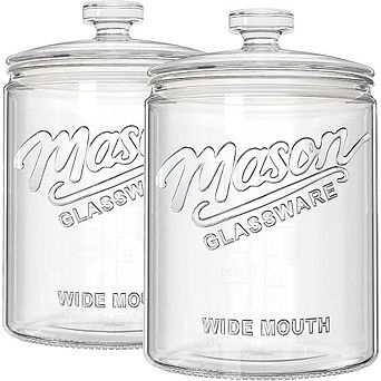 Glass Cookie Jar with Lid, Wide Mouth Pantry Storage Canister