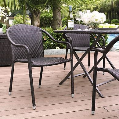 4 Fade-Resistant Wicker Stackable Chairs