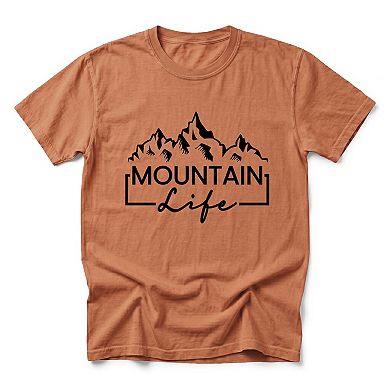 Mountain Life - Men's Garment Dyed Graphic T-Shirt