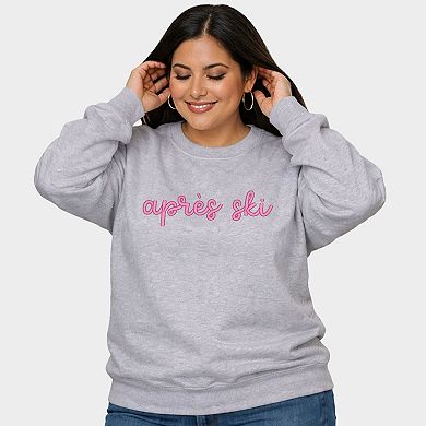 Embroidered Après Ski Words - Women's Plus Sized Graphic Sweatshirt