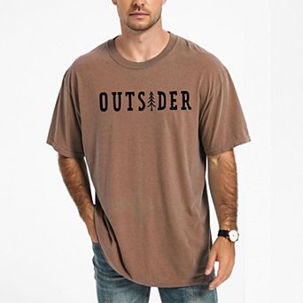 Outsider Pine Tree - Men's Garment Dyed Graphic T-Shirt