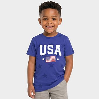 USA Arched Flag - Toddler Short Sleeve Star Tee