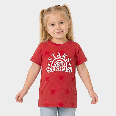 Stars and Stripes Arched - Toddler Short Sleeve Star Tee