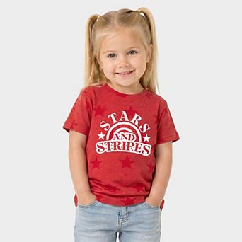 Stars and Stripes Arched - Toddler Short Sleeve Star Tee
