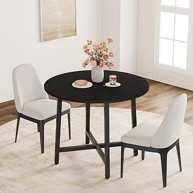 Round Dining Table for 2-4, Small Kitchen Dining Room Table for Space Saving