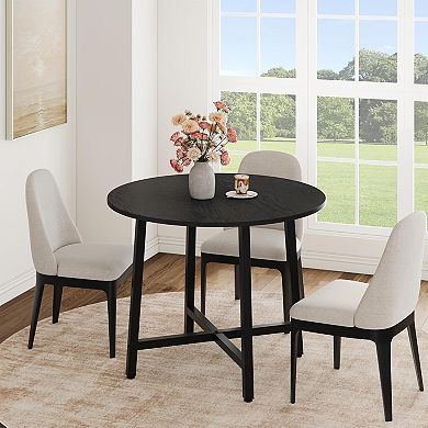 Round Dining Table for 2-4, Small Kitchen Dining Room Table for Space Saving