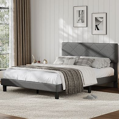 Upholstered Bed Frame with Headboard