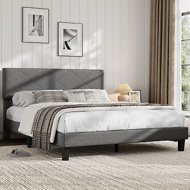 Upholstered Bed Frame with Headboard