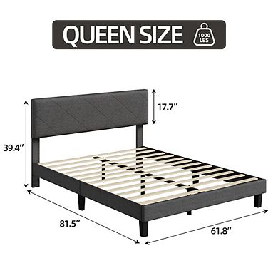 Upholstered Bed Frame with Headboard