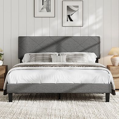 Upholstered Bed Frame with Headboard