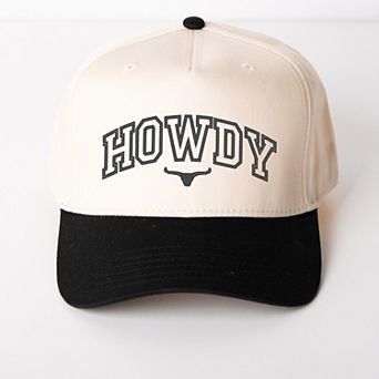 Embroidered Howdy Bull Varsity - Women's Canvas Trucker Hat