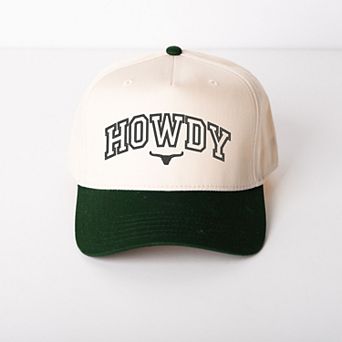 Embroidered Howdy Bull Varsity - Women's Canvas Trucker Hat