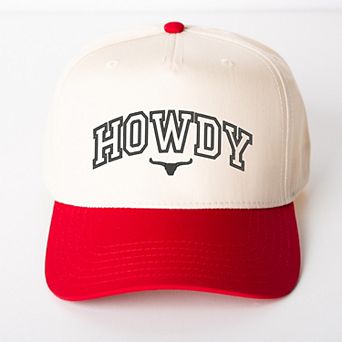 Embroidered Howdy Bull Varsity - Women's Canvas Trucker Hat