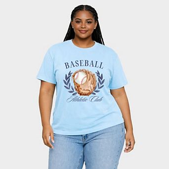 Baseball Athletic Club - Women's Plus Sized Garment Dyed Graphic T-Shirt