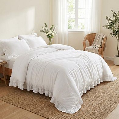 Ruffle All-Season Heated Comforter Soft Microfiber Bedding Quilt with Remote, Machine Washable