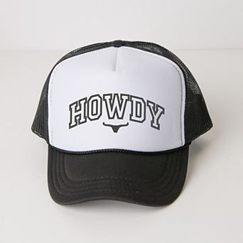 Embroidered Howdy Bull Varsity - Women's Graphic Foam Trucker Hat