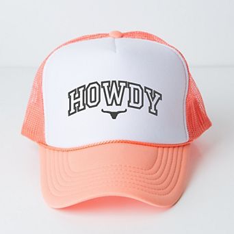 Embroidered Howdy Bull Varsity - Women's Graphic Foam Trucker Hat