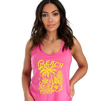 Beach Vibes Distressed - Women's Graphic Racerback Tank Top