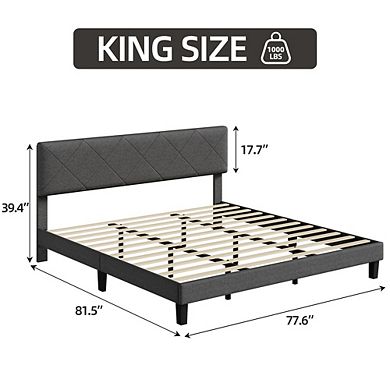 Upholstered Bed Frame with Headboard