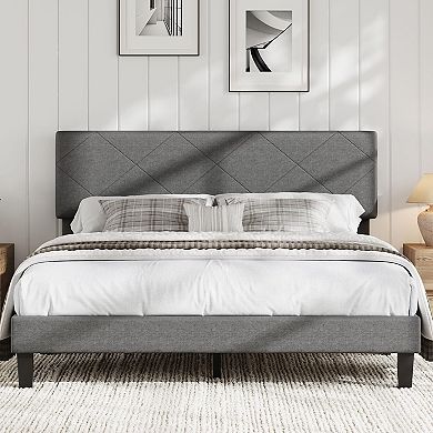 Upholstered Bed Frame with Headboard