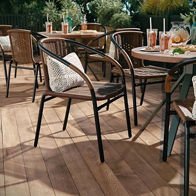 4 Modern Rattan Stackable Chairs