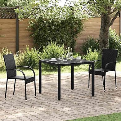 4 Portable Wicker Stackable Chairs