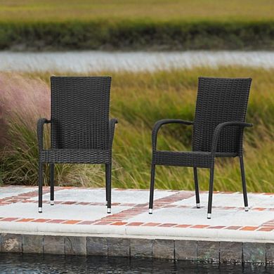 4 Portable Wicker Stackable Chairs