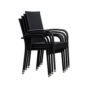 4 Portable Wicker Stackable Chairs