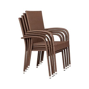 4 Portable Wicker Stackable Chairs